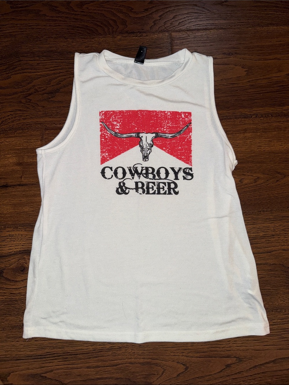 White Graphic Tank - "Cowboys & Beer"